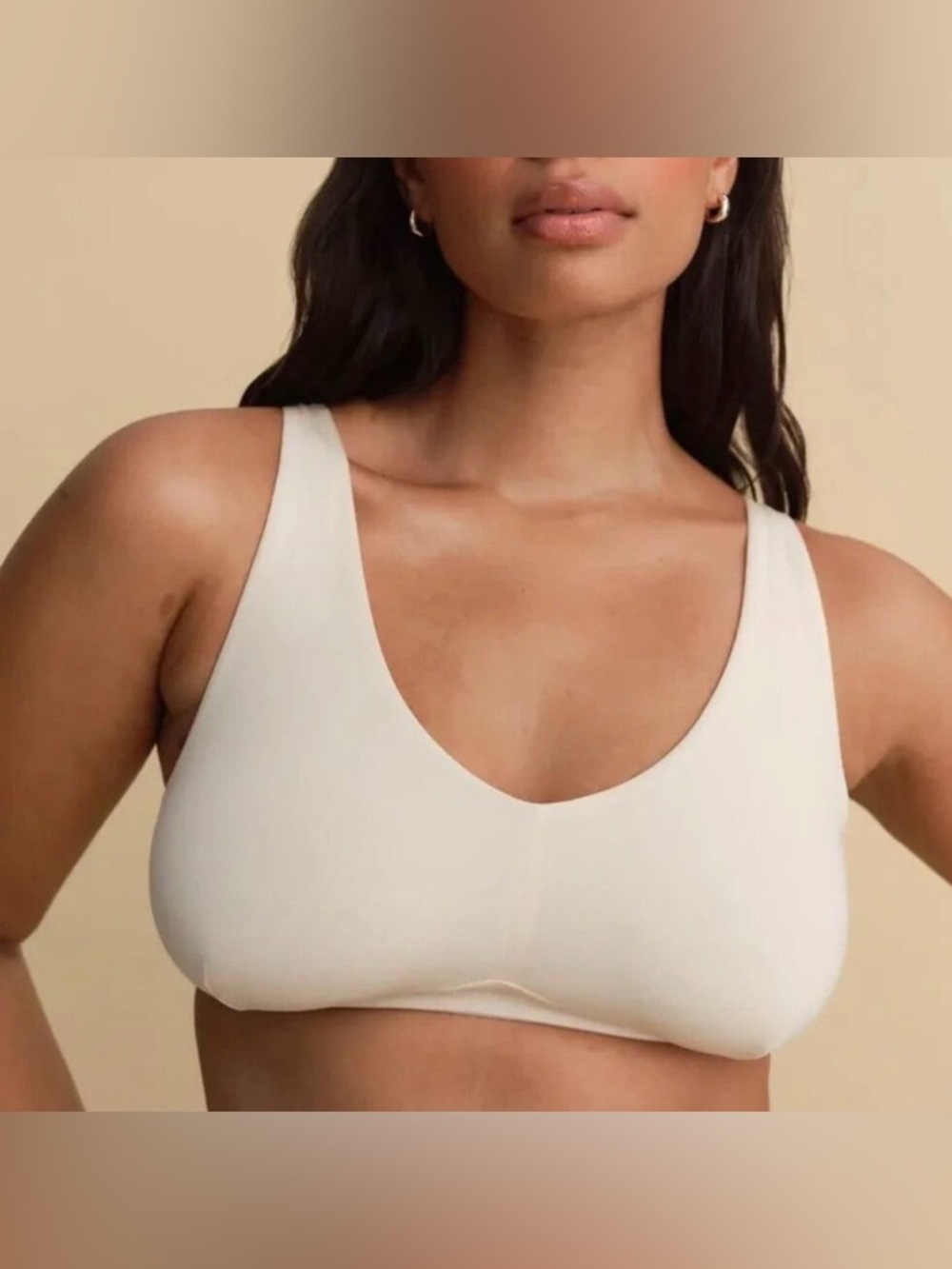NEW! MATE the Label 🌸 Tencel Comfort Wireless U-Neck Bra Bralette True White NWT